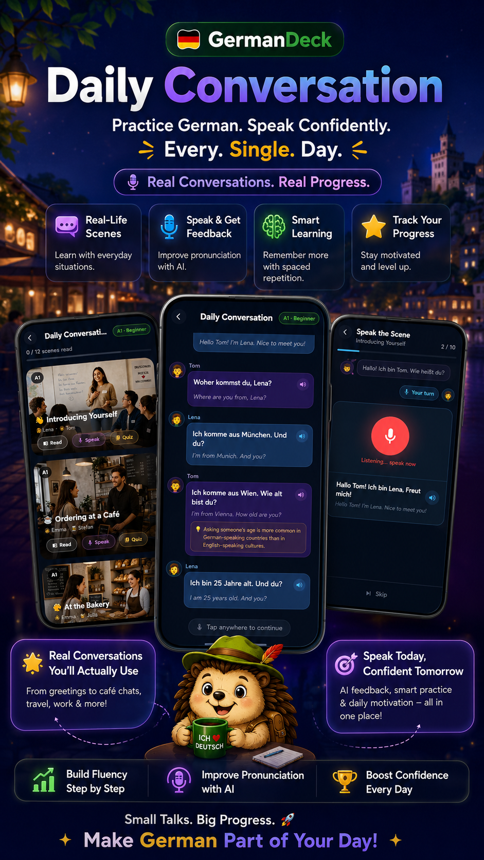 Daily Conversations screen