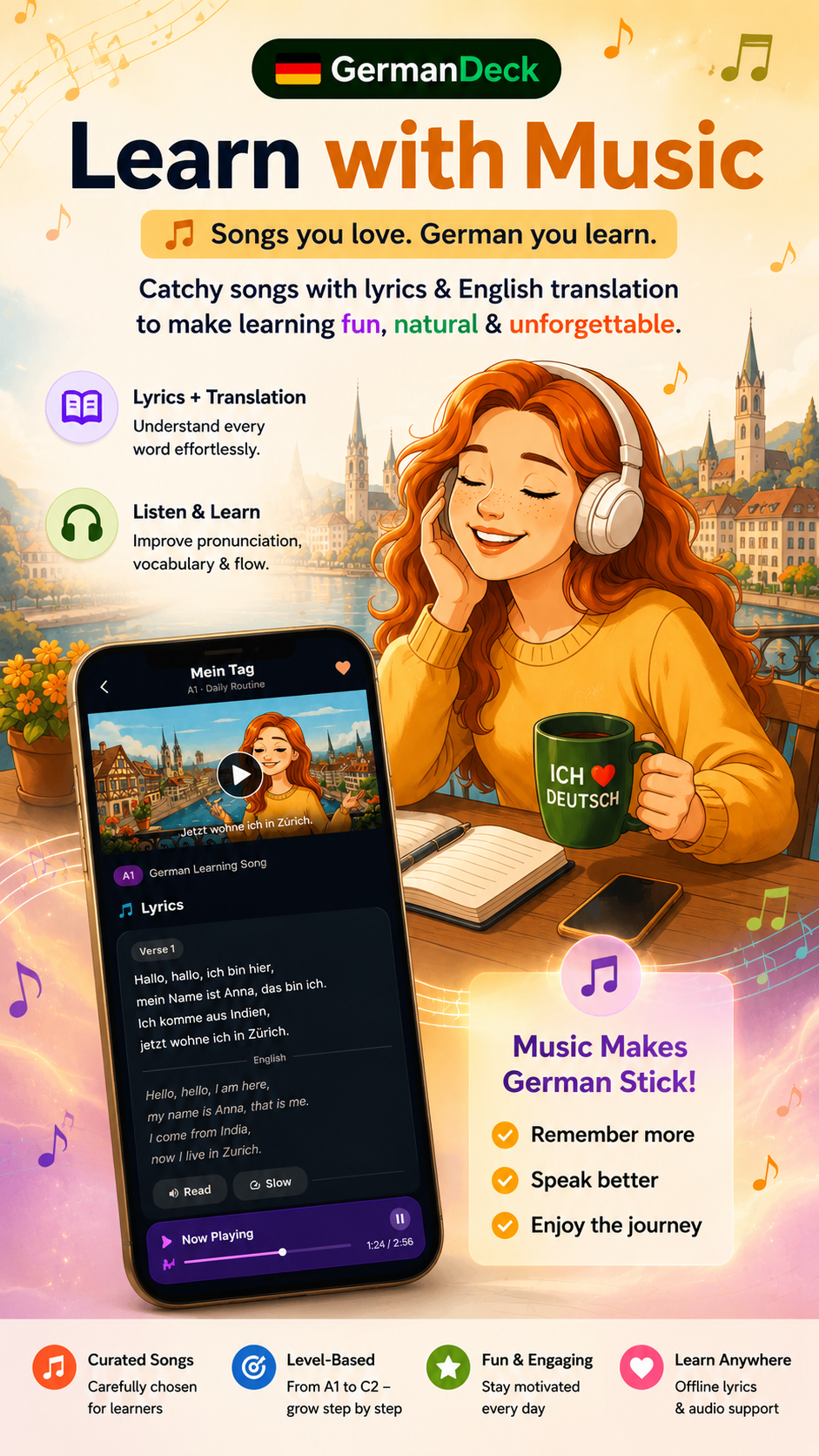 Learn with Music screen