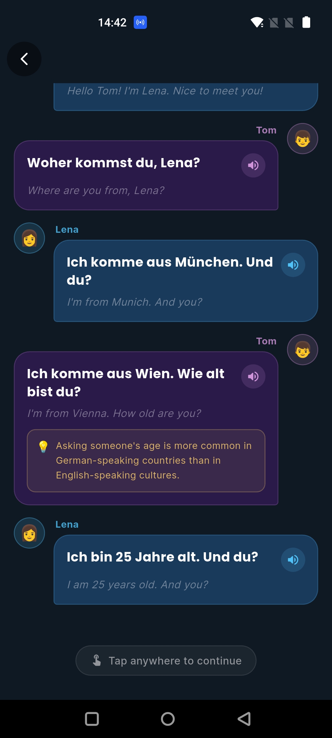 GermanDeck Daily Conversations screen